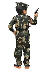 SR FASHION Casual Cotton Blend Solid Collar Neck Army Costume Dress For Kids Boys Professional Fancy Dress Costume-thumb3