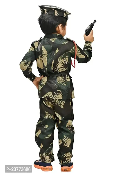 SR FASHION Casual Cotton Blend Solid Collar Neck Army Costume Dress For Kids Boys Professional Fancy Dress Costume-thumb4