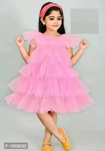 Stylish NET Pink Frocks For Girl-thumb0