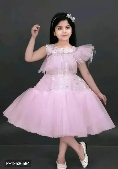 Stylish NET Pink Frocks For Girl-thumb0