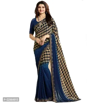 Fancy Georgette Silk Saree with Blouse Piece for Women-thumb0