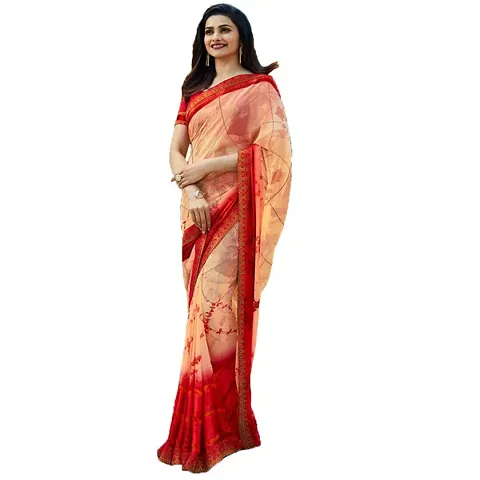 Georgette Printed Bollywood Sarees with Blouse Piece