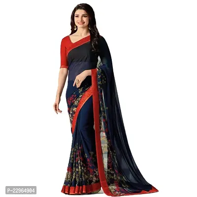 Fancy Georgette Silk Saree with Blouse Piece for Women-thumb0