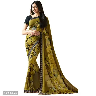 Fancy Georgette Silk Saree with Blouse Piece for Women-thumb0