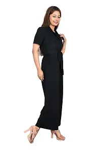 Sunday Casual Black Solid Women Jumpsuit-thumb3