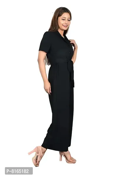 Sunday Casual Black Solid Women Jumpsuit-thumb4