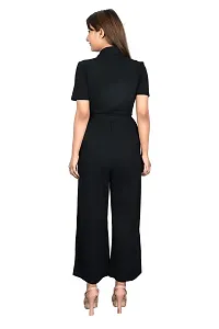 Sunday Casual Black Solid Women Jumpsuit-thumb4