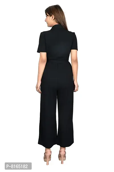 Sunday Casual Black Solid Women Jumpsuit-thumb5