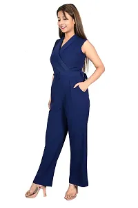 Sunday Casual Blue Solid Women Jumpsuit-thumb3