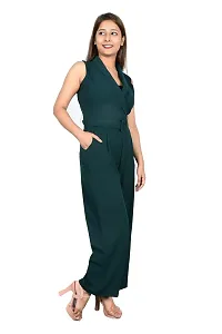 Sunday Casual Blue Solid Women Jumpsuit-thumb3