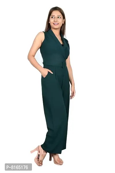 Sunday Casual Blue Solid Women Jumpsuit-thumb4