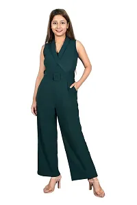 Sunday Casual Blue Solid Women Jumpsuit-thumb1