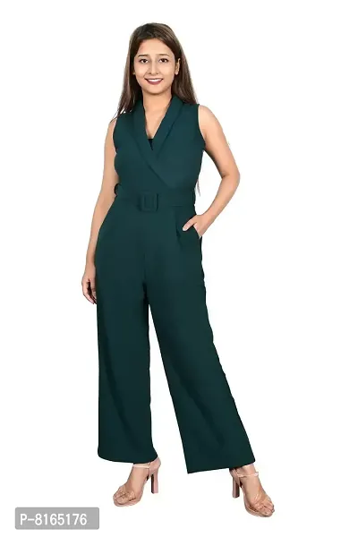 Sunday Casual Blue Solid Women Jumpsuit-thumb2
