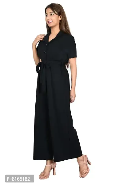 Sunday Casual Black Solid Women Jumpsuit-thumb3