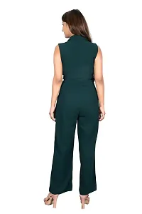 Sunday Casual Blue Solid Women Jumpsuit-thumb4
