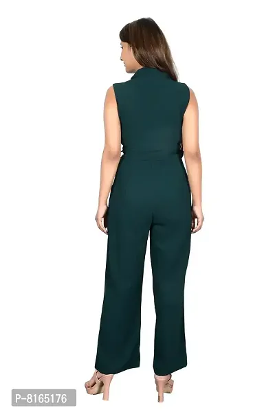 Sunday Casual Blue Solid Women Jumpsuit-thumb5