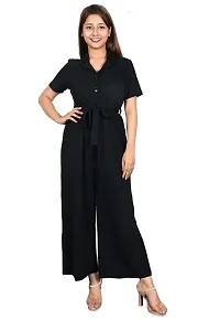 Sunday Casual Black Solid Women Jumpsuit-thumb1
