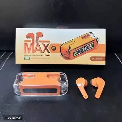 Stylish Neck Band Orange In-ear Bluetooth Wireless Headphones With Microphone-thumb0