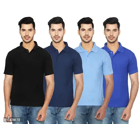 Men's Cotton Blend Polo T-Shirt Pack of 4-thumb0