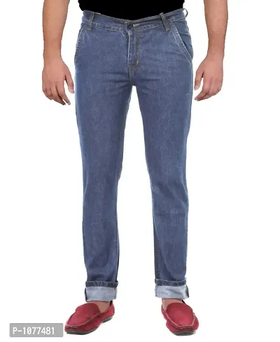 Blue Stretchable Denim Regular Fit Jeans-thumb0