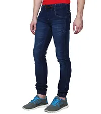 Blue Faded Stretchable Denim Regular Fit Jeans-thumb1
