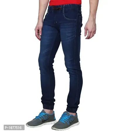 Blue Faded Stretchable Denim Regular Fit Jeans-thumb2