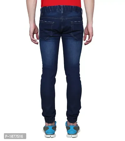 Blue Faded Stretchable Denim Regular Fit Jeans-thumb3