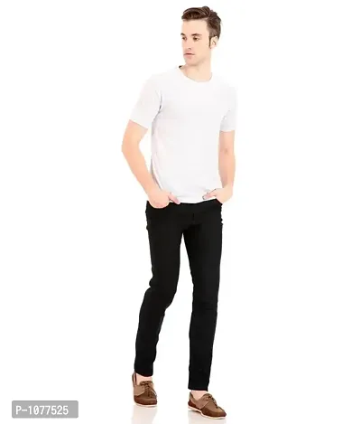 Black Stretchable Denim Regular Fit Jeans-thumb0