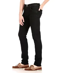 Black Stretchable Denim Regular Fit Jeans-thumb1