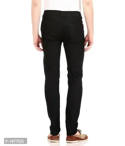 Black Stretchable Denim Regular Fit Jeans-thumb3