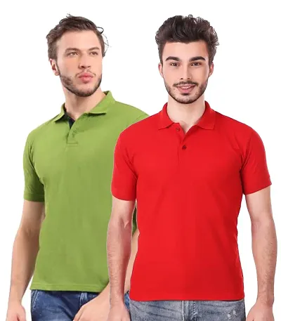 Men's Pack Of 2 Cotton Polo T Shirt