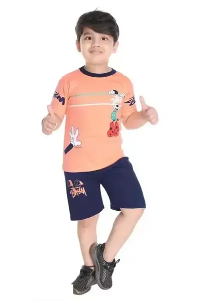 Stylish Fancy Hosiery T-Shirts With Shorts For Boys