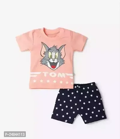 Stylish Fancy Hosiery Cotton Printed T-Shirts With Shorts For Boys-thumb0
