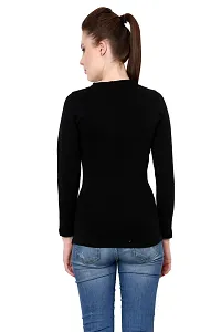 Stylish Black Acrylic Solid Sweatshirt For Women-thumb2