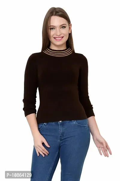 Stylish Black Acrylic Solid Sweatshirt For Women