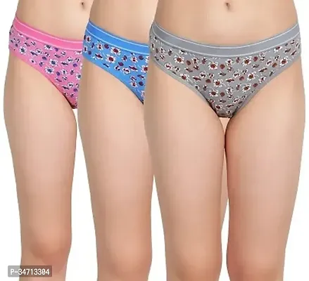 Stylish Fancy Cotton Printed Panty For Women Pack Of 3-thumb0