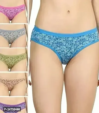 Fancy Multicoloured Cotton Printed Hipster Panty For Women Pack Of 6