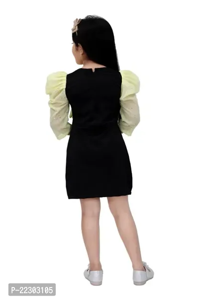 Classic Georgette Solid Dresses for Kids Girls-thumb2