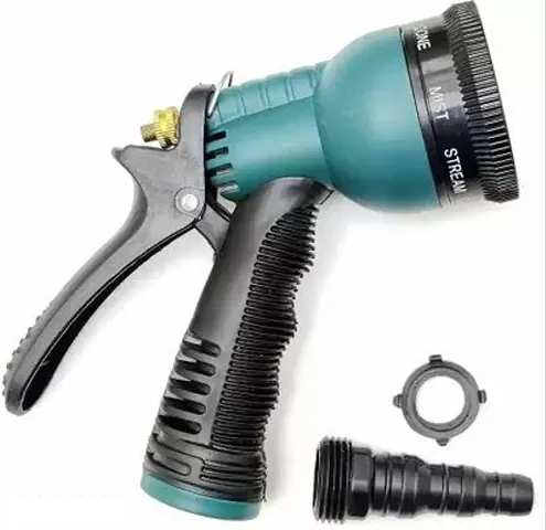 WYK Adjustable Water Spray Nozzle Gardening Cleaning Spray Gun 8 pattern 0 L Hose end Sprayer Pack of 1.For vehicle cleaning Garden Lawn Grass rinse flat soak  washing for Car Bike Plants Pressure Washer water Nozzle