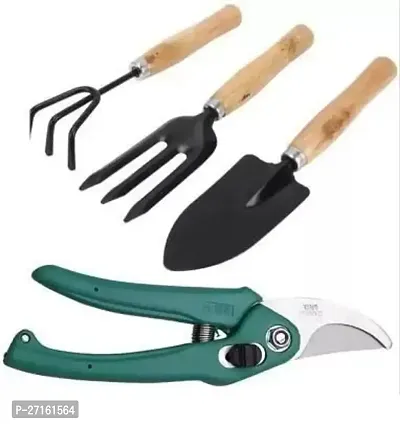 WYK Garden Tool Set Big Trowel Hand Fork Hand Rake Pruner Cutter for Gardening Garden Tool Kit Number of Tools 4