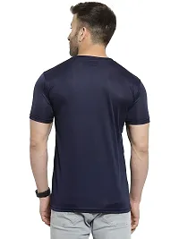 Stylish Polyester Royal Blue and Black Solid Round Neck Half Sleeves T-shirt For Men( Pack Of 2 )-thumb1