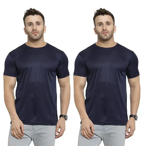 Stylish Polyester Solid Round Neck T-shirt Combo