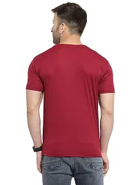 Stylish Polyester Pink and Maroon Solid Round Neck Half Sleeves T-shirt For Men( Pack Of 2 )-thumb2