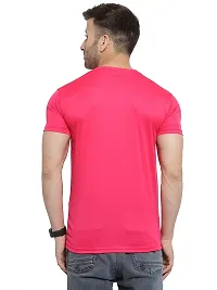 Stylish Polyester Pink Solid Round Neck Half Sleeves T-shirt For Men( Pack Of 2 )-thumb2