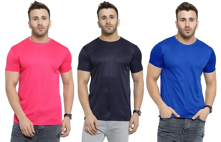 Stylish and and Solid Round Neck Half Sleeves T-shirt For Men( Pack Of 3 )