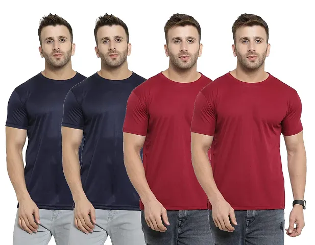 Stylish and Solid Round Neck Half Sleeves T-shirt For Men( Pack Of 4 )