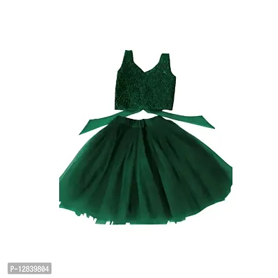 Angel Sales Girls Short/Mid Thigh Party Dress (3-4 Years, Green)