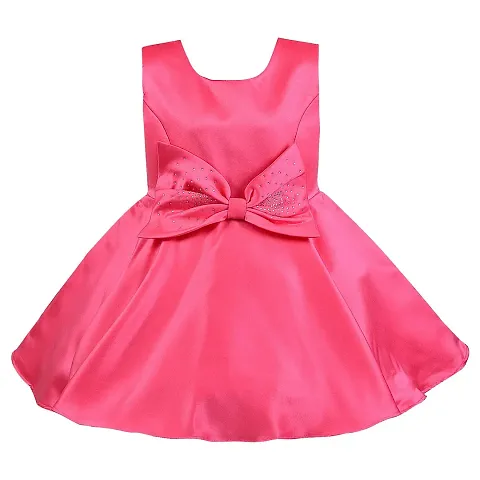 Angel Sales Girl's Satin Western Dress Frock (Pink); Size: 4-5 Years - DIMAND