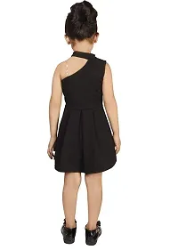 Angel Sales Girl's Cotton Blend One-Shoulder Knee Length Western Dress (Black); Size: 2-3 Years - KV 1 Black-thumb2