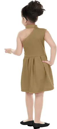 Angel Sales Girl's Cotton Blend One-Shoulder Knee Length Western Dress (Mint Green); Size: 4-5 Years - KV 1 Khaki-thumb1